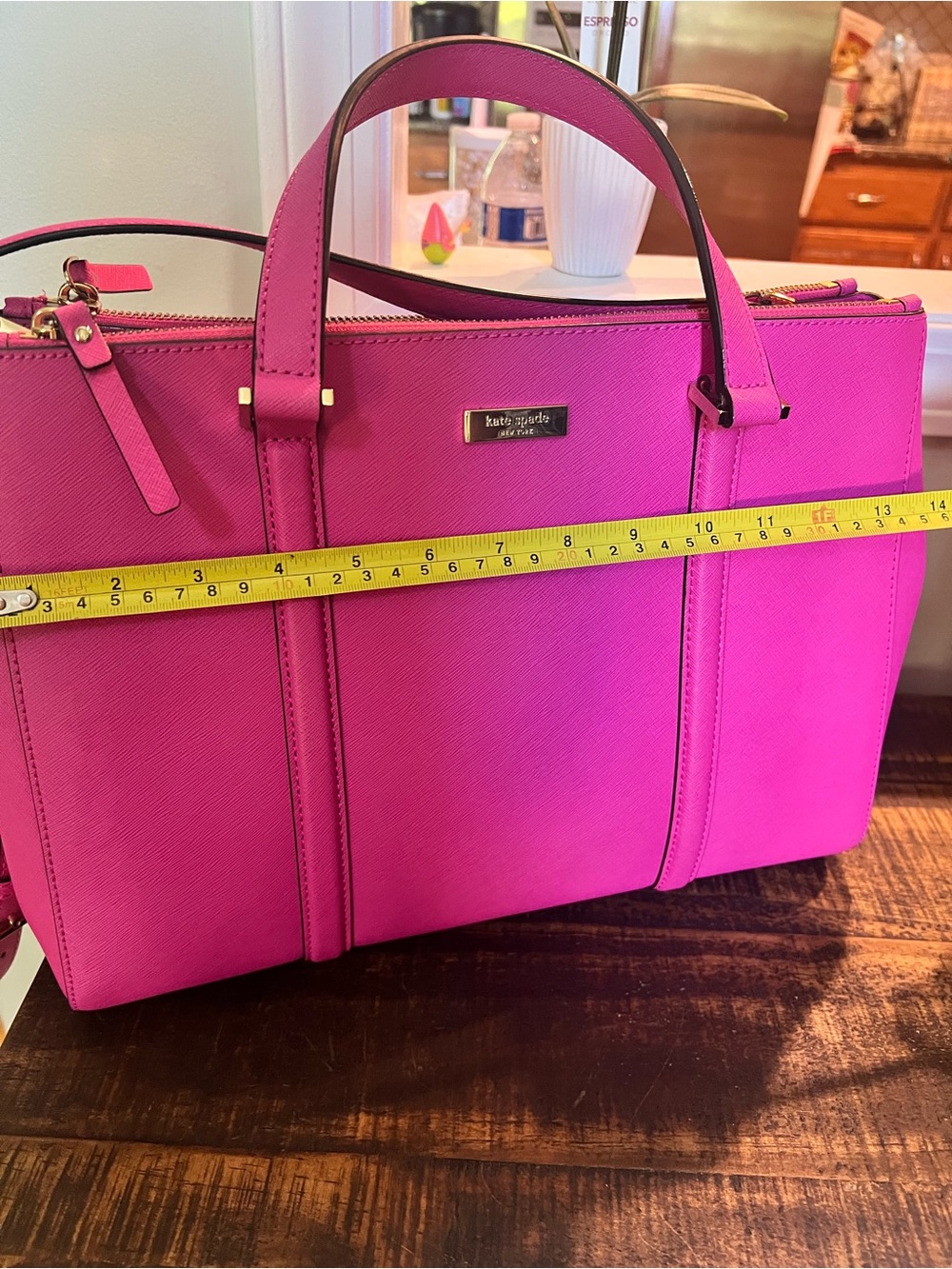 Kate Spade Vibrant Pink Structured Satchel with Removable Strap - Picture 12 of 16